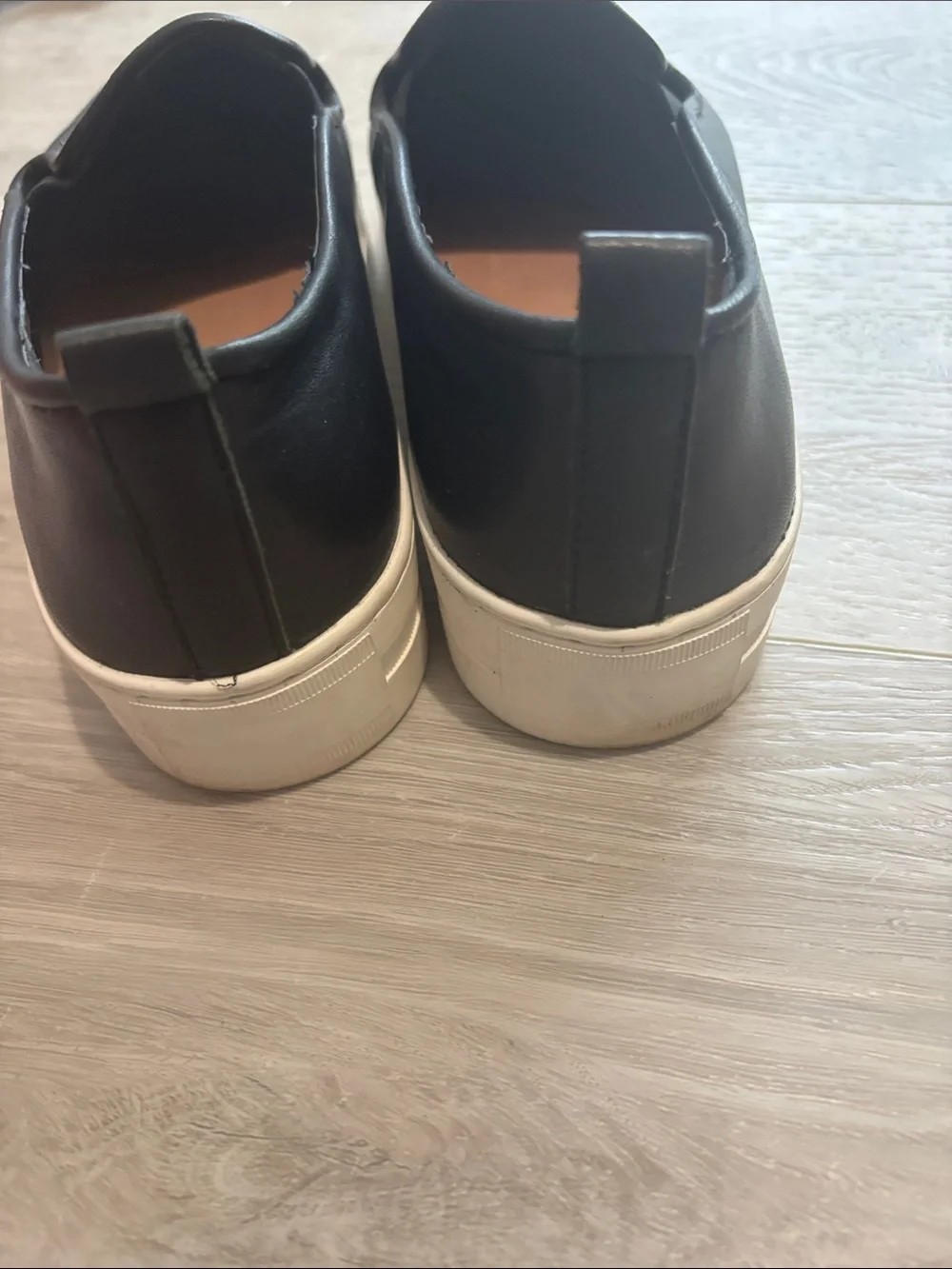 Halogen Black Leather Slip-On Platform Sneakers size 9